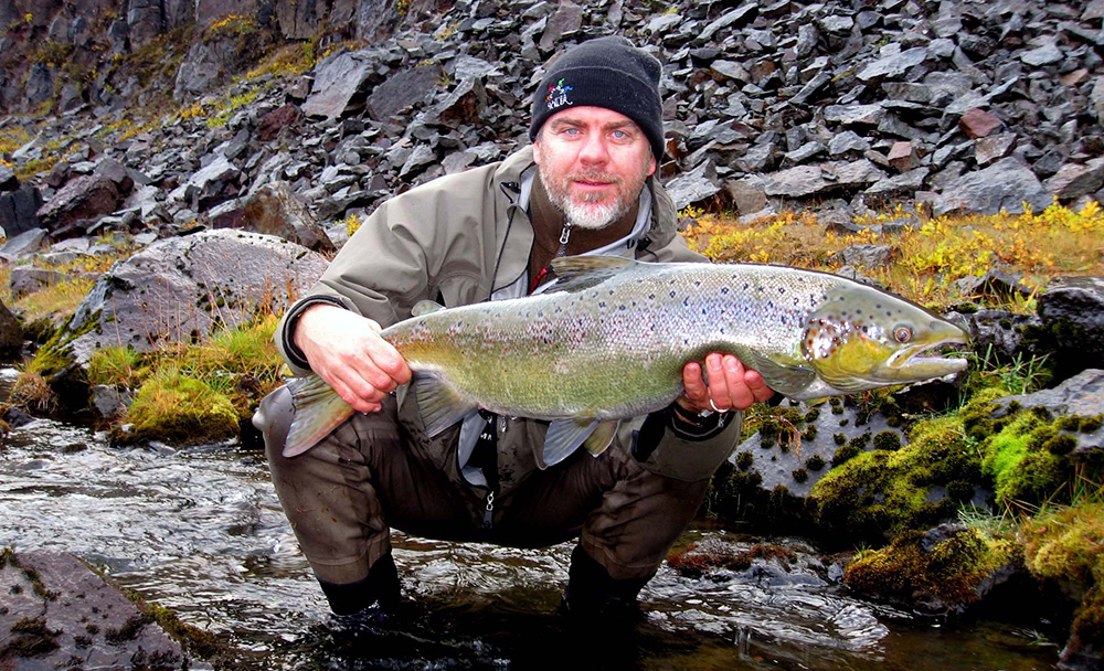 Sela river in Iceland. Fishing in Sela river in Iceland